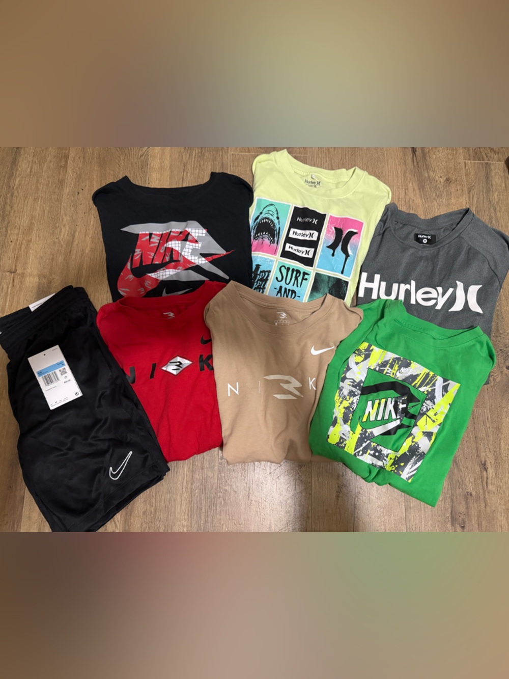 Nike / Hurley kids 10/12 lot of 9 items